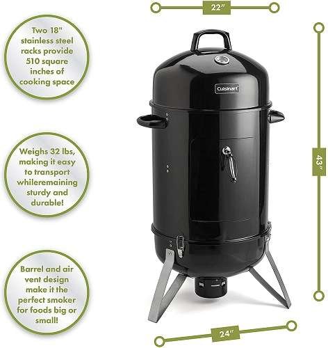 Features and Benefits of Cuisinart COS-118 Vertical 18″ Charcoal Smoker Features and Benefits of Cuisinart COS-118 Vertical 18″ Charcoal Smoker