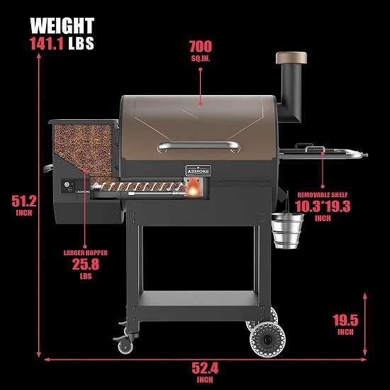 What is the key features of ASMOKE AS660N Pellet Grill?
