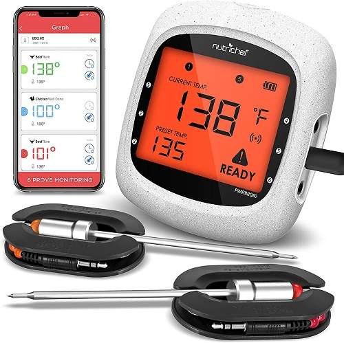 NutriChef PWIRBBQ80 BBQ Grill Thermometer NutriChef PWIRBBQ80 BBQ Grill Thermometer